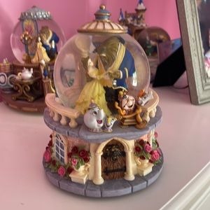 Disney beauty and the beast snow globe.
